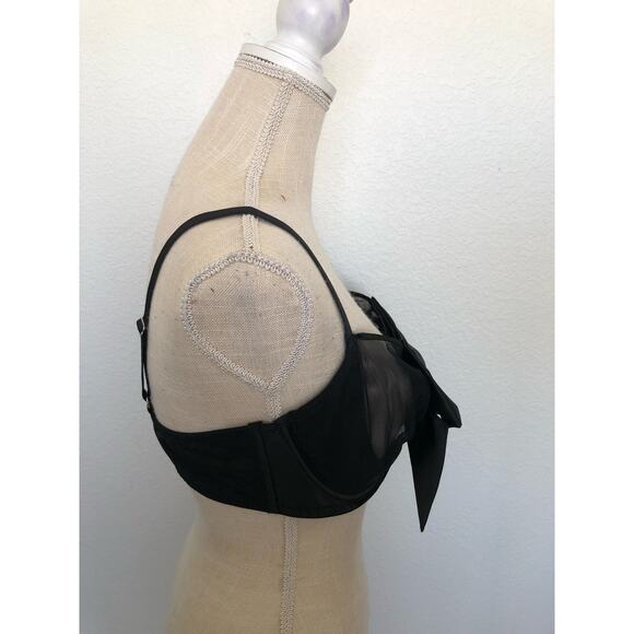 Victoria's Secret Dream Angels Bow Push-Up Bra in Black Mesh and Satin - 38D - Picture 4 of 9